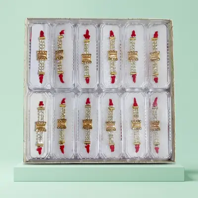Stone Studded Designer Rakhi Pack of 12
