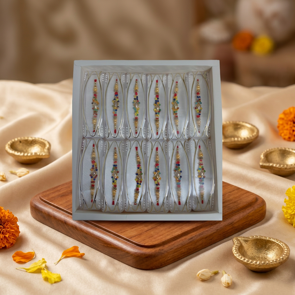Set of 12 Designer Beaded Rakhis