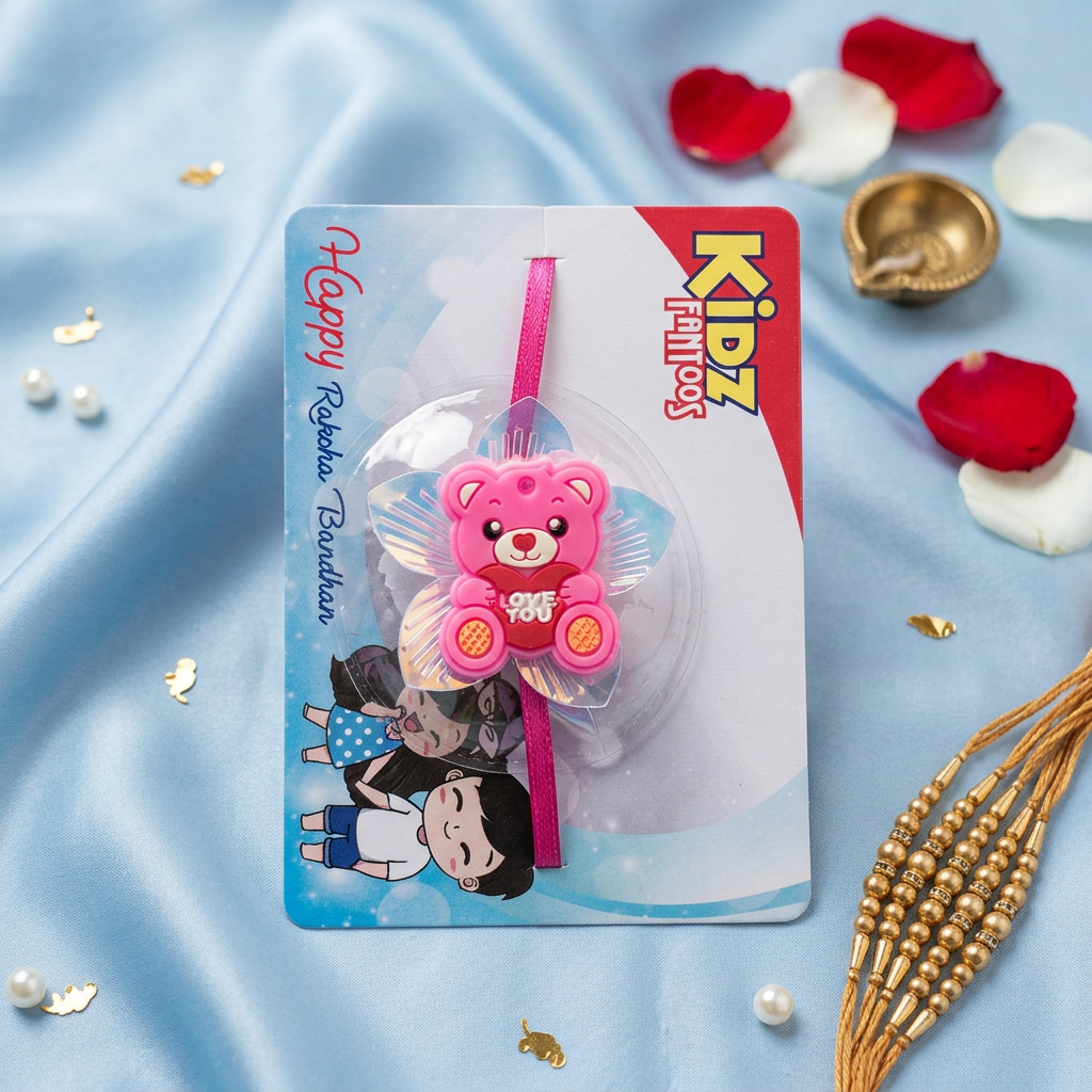 Kidz Fantoos Pink Teddy Bear Kids Rakhi
