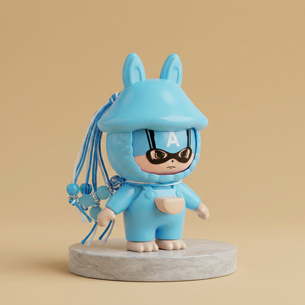 Blue Captain America Chibi Kids Rakhi