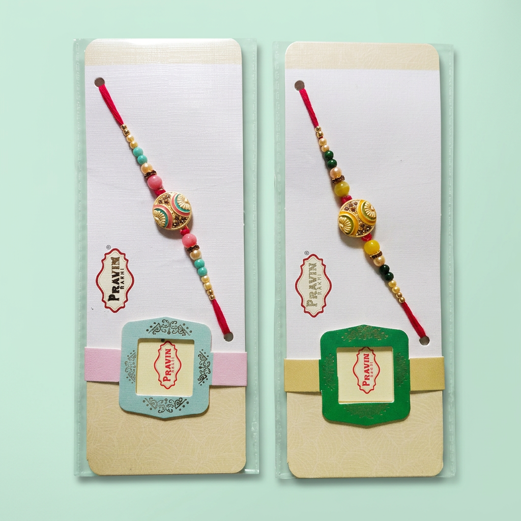 Pravin Designer Meenakari Rakhi Set of 2
