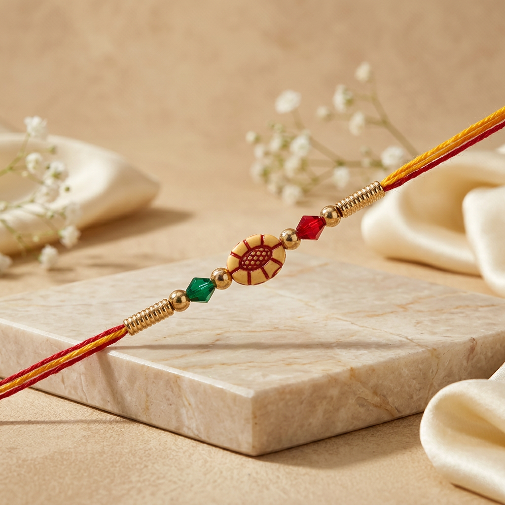 Classic Sunflower Bead Rakhi